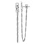 Sterling Silver Rhodium-plated Infinity with Twisted Chain Post Earrings