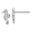 Sterling Silver Rhodium-plated Polished CZ Seahorse Post Earrings