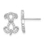 Sterling Silver Rhodium-plated CZ Dog Post Earrings
