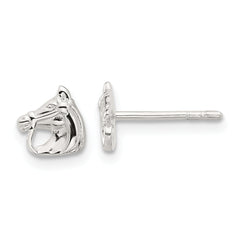 Sterling Silver E-coated Horse Post Earrings