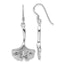 Grooved Ginkgo Leaf Dangle Earrings in Sterling Silver - Sophia Jewelers