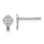 Sterling Silver Rhod-plated Polished & Textured Celtic Cross Post Earrings