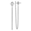 Cross Chain Front & Back Stud Earrings in Sterling Silver, 8.2mm - Sophia Jewelers