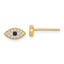 Sterling Silver Gold-tone CZ & Synthetic Blue Spinel Evil Eye Post Earrings