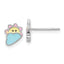 Sterling Silver Rhodium-plated Multicolor Enameled Sun and Cloud Children's Post Earrings