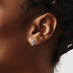Sterling Silver Rhodium-plated .2AM Amethyst Post Earrings