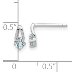 Sterling Silver Rhodium-plated .26BT Blue Topaz Post Earrings