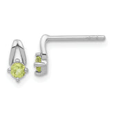 Sterling Silver Rhodium-plated .24PE Peridot Post Earrings