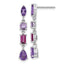 Sterling Silver RH-plated Amethyst Rhodolite Pink Quartz Dangle Earrings