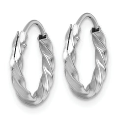 Sterling Silver Rhodium-plated Polished Twisted 2.25 x 15.5mm Round Endless Hoop Earrings