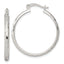 Sterling Silver Polished Diamond-cut 30x3mm Round Hoop Earrings