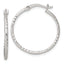 Sterling Silver Polished Diamond-cut Textured 25x1.5mm Round Hoop Earrings