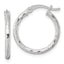 Sterling Silver Polished Diamond-cut 20x2mm Round Hoop Earrings