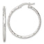 Sterling Silver Polished Diamond-cut 30x2mm Round Hoop Earrings