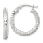 Sterling Silver Polished Diamond-cut Textured 20x3.25mm Round Hoop Earrings