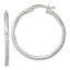Sterling Silver Polished Diamond-cut Textured 30x2.25mm Round Hoop Earrings