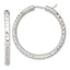 Laser Hidden Catch Round Hoop Earrings in Sterling Silver, 35mm - Sophia Jewelers