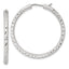 Laser Hidden Catch Round Hoop Earrings in Sterling Silver, 40mm - Sophia Jewelers