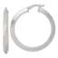 Knife Edge Greek Key Round Hoop Earrings in Sterling Silver, 40mm - Sophia Jewelers