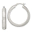 Grooved Round Hoop Earrings in Sterling Silver, 6x32mm - Sophia Jewelers