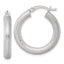 Round Hoop Earrings in Sterling Silver, 27mm Textured - Sophia Jewelers