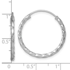 Sterling Silver Rhodium-plated Polished Twisted 2.25 x 26mm Round Endless Hoop Earrings