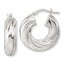 Sterling Silver Polished 8mm Twisted Tube Hoop Earrings