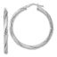 Twisted Round Hoop Earrings in Sterling Silver, 38mm - Sophia Jewelers
