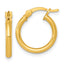 Sterling Silver Gold-tone Polished 2.00mm x 15mm Round Tube Hoop Earrings