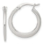 Sterling Silver Polished 20.0mm Tapered Round Hoop Earrings