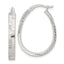 Sterling Silver Polished Straight Diamond-cut 4.0mm Oval Hoop Earrings