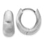 Tapered Hoop Earrings in Sterling Silver, 18mm Brushed Hinged - Sophia Jewelers