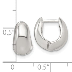 Sterling Silver Polished Tapered Hinged Hoop Earrings