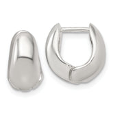 Sterling Silver Polished Tapered Hinged Hoop Earrings