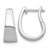 Sterling Silver Rhodium-plated Polished Tapered Hinged Hoop Earrings