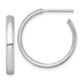 Sterling Silver Rhodium-plated Polished 3.00 x 23mm C-Hoop Post Earrings
