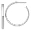 Sterling Silver Rhodium-plated Polished 3.00 x 32mm C-Hoop Post Earrings