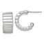 Sterling Silver Polished and Ridged 8.0mm Post C-Hoop Earrings