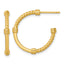 Sterling Silver Gold-tone Polished and Twisted 24.0mm Post C-Hoop Earrings