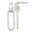 Sterling Silver Polished Elongated Oval Dangle Post Earrings