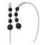 Sterling Silver Rhodium-plated Polished Graduated Onyx Beaded Threader Earrings