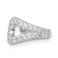Sterling Silver Rhodium-plated Polished CZ Single Ear Cuff