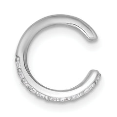Sterling Silver Rhodium-plated Polished CZ Single Ear Cuff