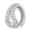 Sterling Silver Rhodium-plated Polished CZ Single Ear Cuff