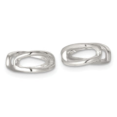 Sterling Silver Polished -X- Criss Cross Pair of Ear Cuffs