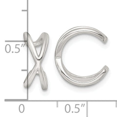 Sterling Silver Polished -X- Criss Cross Pair of Ear Cuffs