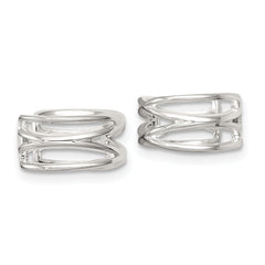 Sterling Silver Polished Double Criss Cross Pair of Ear Cuffs