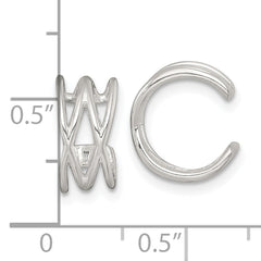 Sterling Silver Polished Double Criss Cross Pair of Ear Cuffs