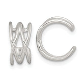 Sterling Silver Polished Double Criss Cross Pair of Ear Cuffs