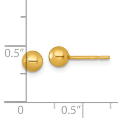 Sterling Silver Gold-tone Polished 4.75mm Ball Post Earrings